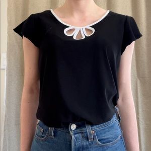 90’s Black and White Blouse